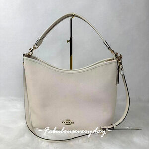 Coach Laurel Large Shoulder Bag Crossbody In Leather/Gold/Chalk CY684 NWT
